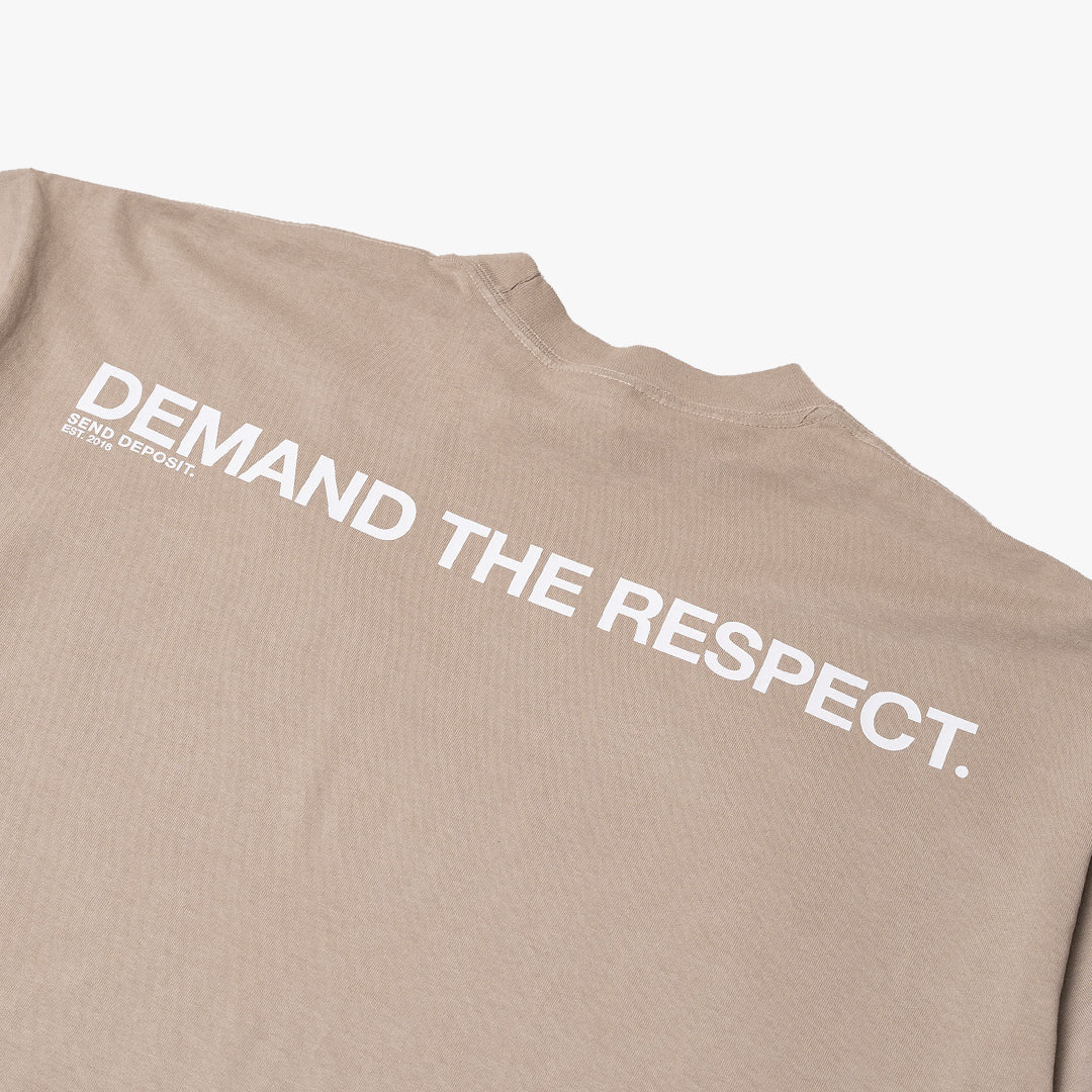 Womens Send Deposit Oversized Drop Shoulder T Shirt - Sand