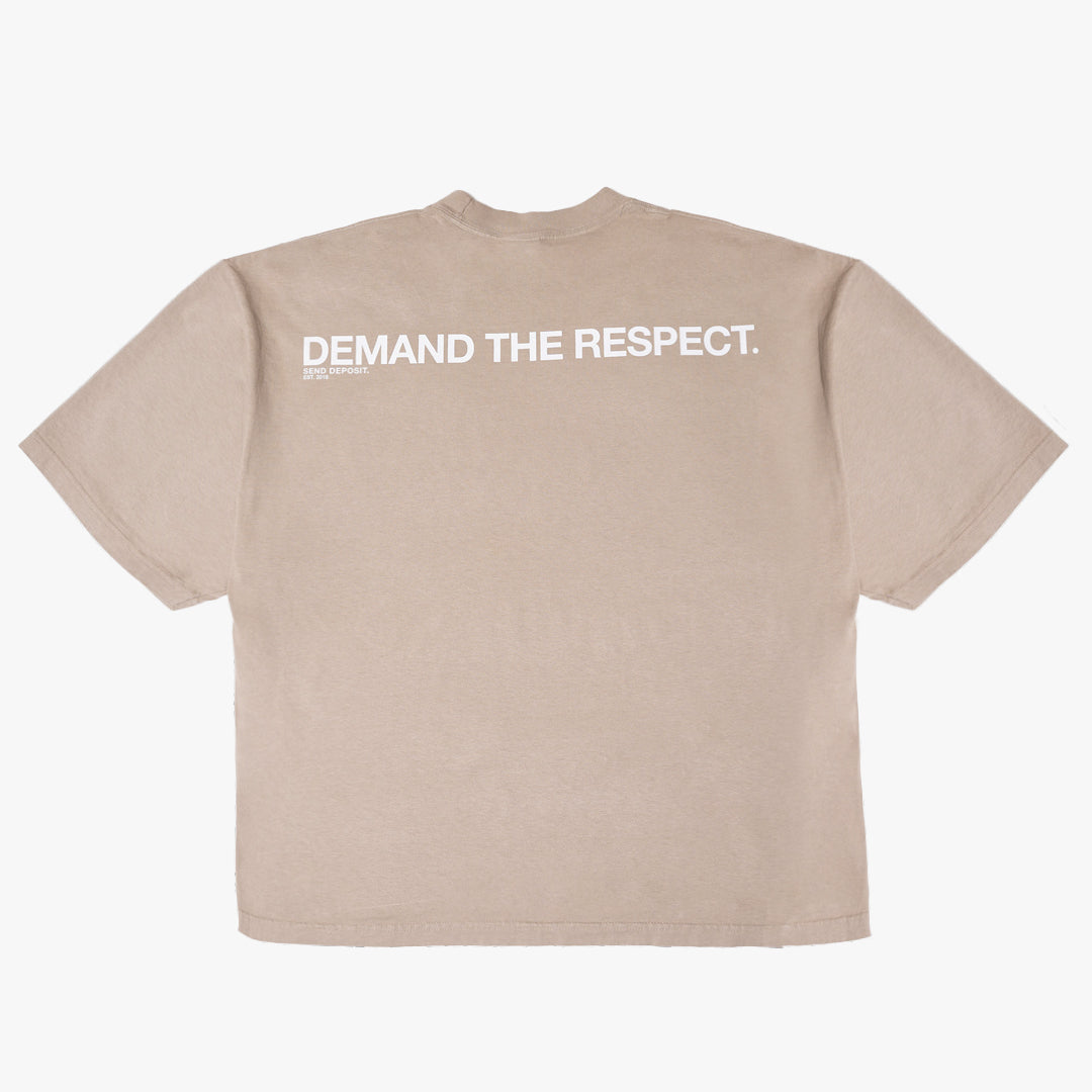 Womens Send Deposit Oversized Drop Shoulder T Shirt - Sand