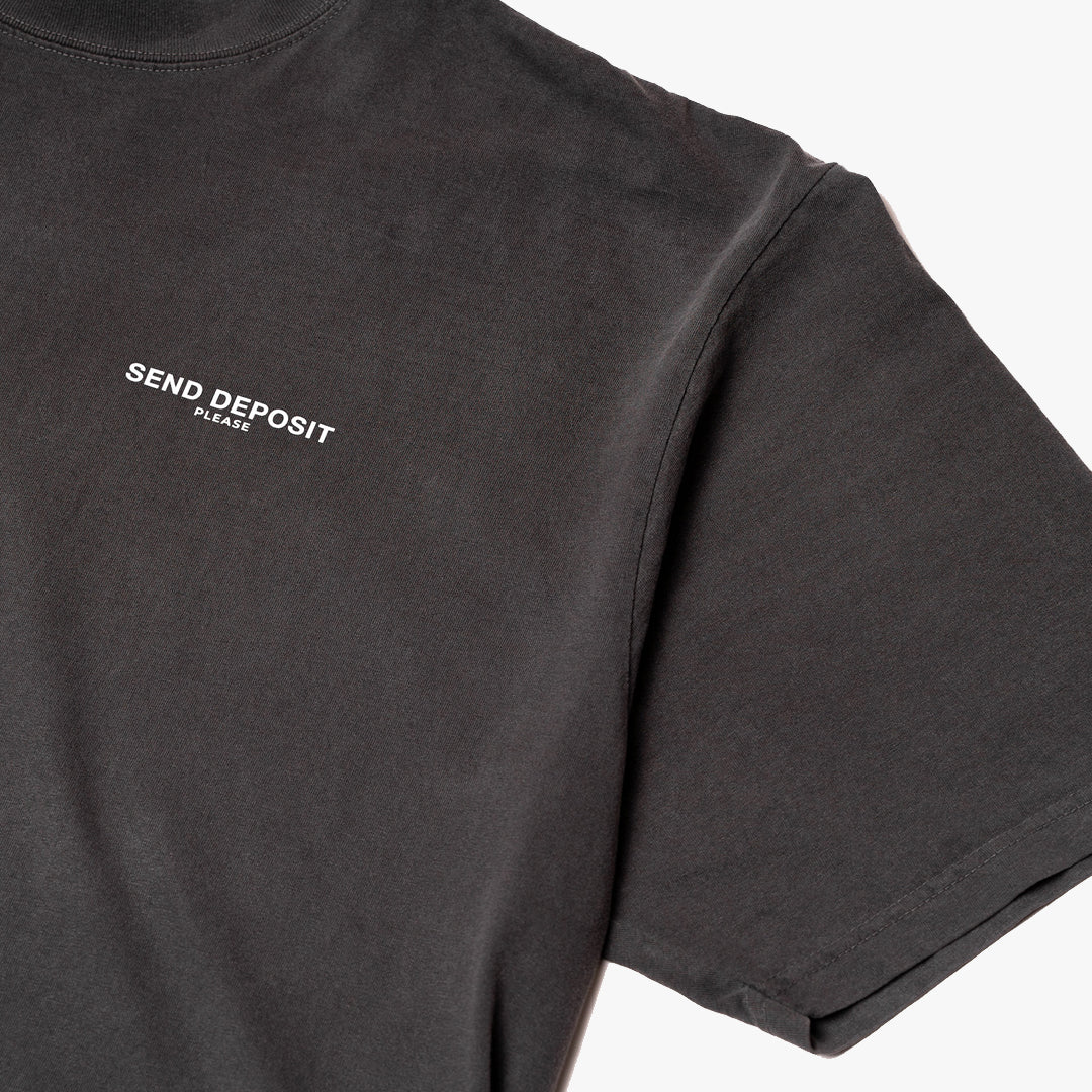 Womens Send Deposit Oversized Drop Shoulder T Shirt - Concrete