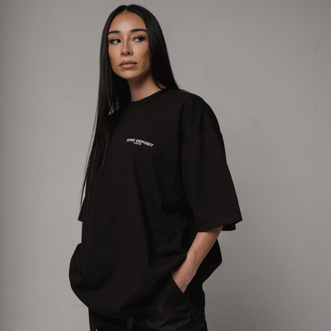 Womens Send Deposit Oversized Drop Shoulder T Shirt - Gravel