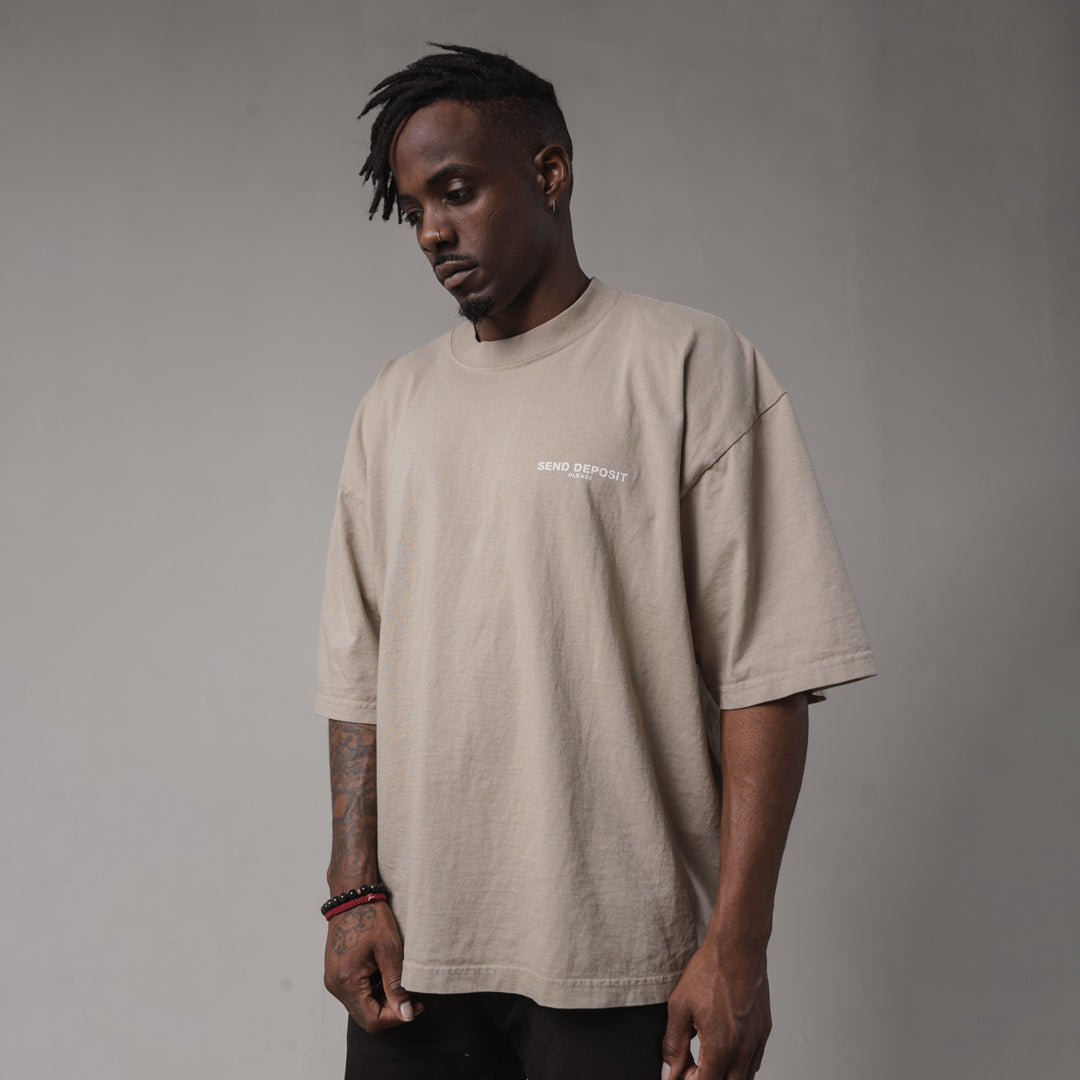 Send Deposit Oversized Drop Shoulder T Shirt - Sand